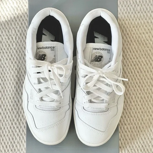 White New Balance 550 Sneakers - Picture 7 of 9